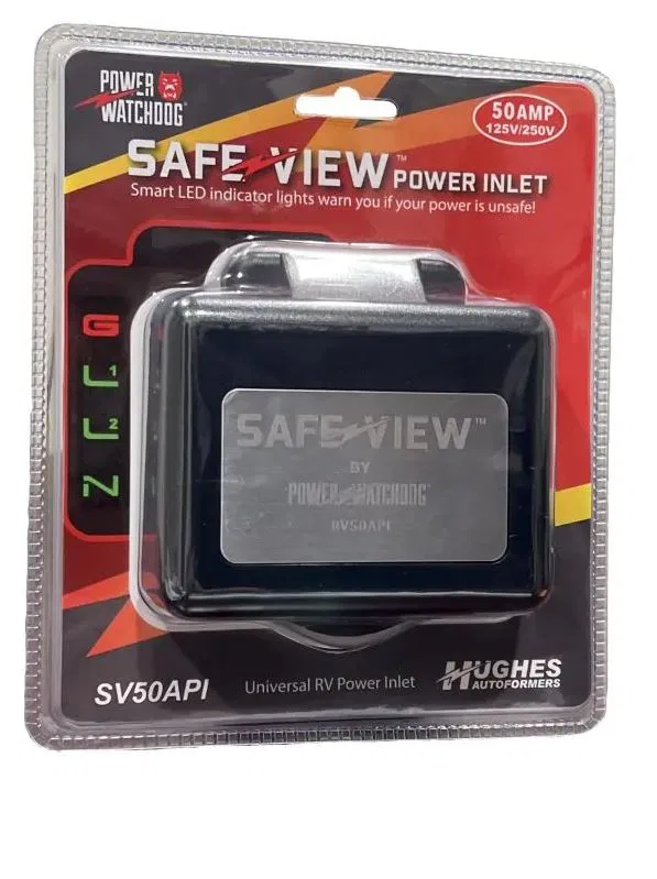 SV50API – HUGHES AUTO Power Inlet Port, Manual Power Disconnect 50 Amp 125 Volt Black Nickel Plated Contacts Twist Lo...